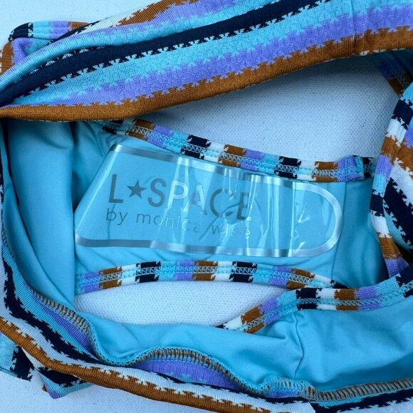 L*Space Women’s Frenchie Bikini Bottoms Multicolor Stripes Size XL New - Picture 6 of 9